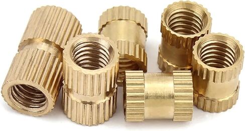 M2 M2.5 M3 M4 M5 M6 Brass Insert Nuts, Copper Knurl, Hot Melt Thread, Embedded Heat Set Nut, Injection Moulded Through Nut (B, 8 mm (20 Pieces)_M4 (OD 6 mm) in Saudi Arabia
