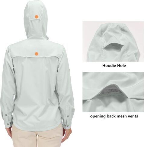 Little Donkey Andy Women's UPF 50+ Stretch Hoodie Shirt, Outdoor Quick Dry Sun Protection Fishing Hiking Shirts Dark Purple L in Saudi Arabia