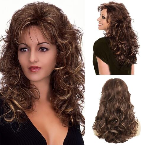أشقر باروكات مجعد مجعد للنساء للنساء Bouffant Beehive 50s 60S Retro Costume Hair Wig with Bangs for Halloween Party Use in Kuwait
