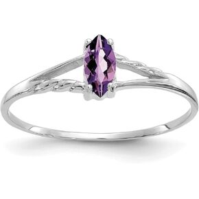 IceCarats 14K Solid White Gold Purple Amethyst Ring Gemstone Band February Birthstone Jewelry in Kuwait