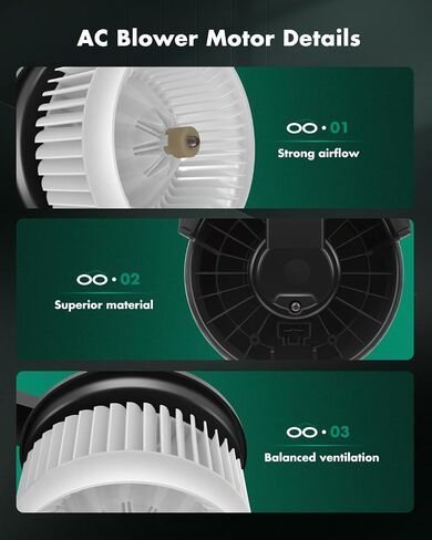 محرك منفاخ SCITOO 700259 HVAC مع قفص مروحة مناسب لـ 2012-2017 لسيارة Hyundai Azera، 2011-2016 لسيارة Hyundai Elantra، 2013-2014 لسيارة Elantra Coupe، 2013-2017 لسيارة Elantra GT، 2014-2016 Equus، 2012-16 Optima in Kuwait