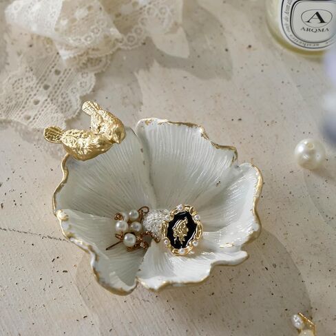 Niiky Home Small Jewelry Dish Treshy ، حامل خاتم الطيور عتيقة ، صينية للمجوهرات الذهبية ، صينية حلية الغرور. in Saudi Arabia