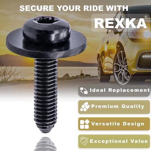 Rexka 25pcs M6-1.0 × 25mm T30 Torx Drive Air Deflector Support Support Front Pumper Screw for VW Audi N90993603 N-909-936-03- Multipurposes in Saudi Arabia