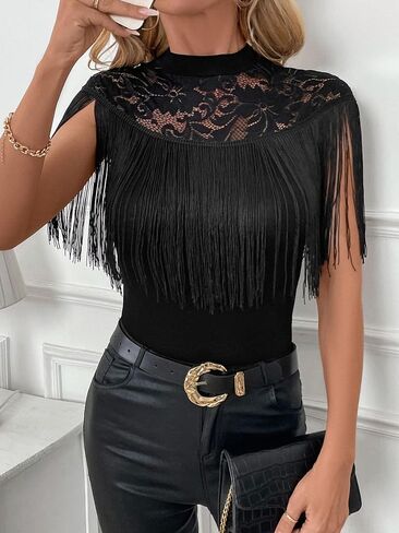 المرأة المثيرة المثيرة الدانتيل الأزهار الدانتيل العالي الرقبة يوتار bodysuit clubwear in Saudi Arabia