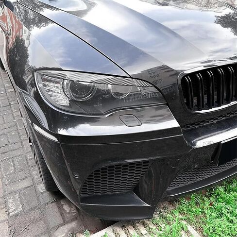 حاجب مصباح المصابيح الأمامية للسيارة تغطية تقليم لـ BMW X6 E71 2008-2014 أغطية المصباح الأمامي للسيارة أغطية اللمعان in Saudi Arabia