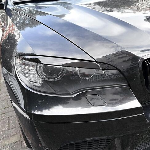 حاجب مصباح المصابيح الأمامية للسيارة تغطية تقليم لـ BMW X6 E71 2008-2014 أغطية المصباح الأمامي للسيارة أغطية اللمعان in Saudi Arabia