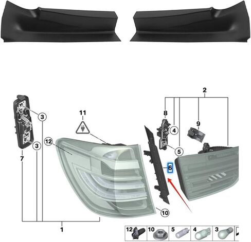 2PCS السيارة الخلفية المصباح الخلفي مصباح سيارات الدفع الرباعي التي تغطي تقليم الملاءمة ل BMW X3 F25 2011-2017 OE: 3217263603 in Saudi Arabia
