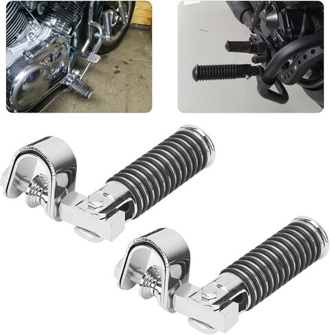 Motorcycle Foot Peg, Pair of Universal Motorcycle Highway Bar Footpegs Clamp Mount Footrest Pedals for 25mm 1in Engine Crash Bar Guard (Black) in Saudi Arabia