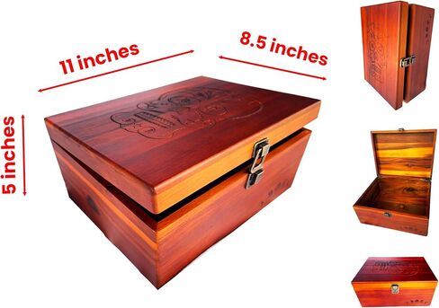 Tree of Life Large StashBox – Premium Wood Keepsake Box with Hinged Lid and Metal Latch Storage Boxes with Lid Engraved Tree Design Gift Box Treasure in Saudi Arabia