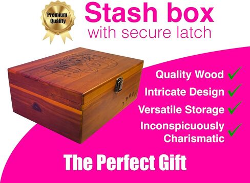 Tree of Life Large StashBox – Premium Wood Keepsake Box with Hinged Lid and Metal Latch Storage Boxes with Lid Engraved Tree Design Gift Box Treasure in Saudi Arabia