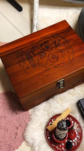 Tree of Life Large StashBox – Premium Wood Keepsake Box with Hinged Lid and Metal Latch Storage Boxes with Lid Engraved Tree Design Gift Box Treasure in Saudi Arabia