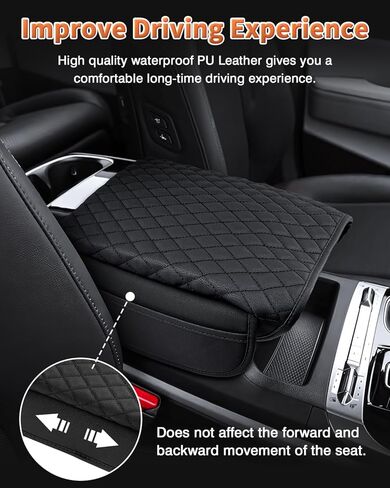 Center Console Cover for Kia Carnival KA4 2022-2024 2025 2026 Accessories Armrest Cover Console Cushion Pad Leather MPV Armrest Seat Box Cover Console Lid Protector with Pockets Storage Bag in Saudi Arabia