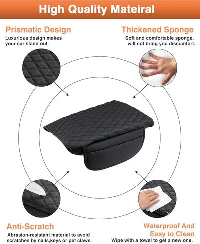 Center Console Cover for Kia Carnival KA4 2022-2024 2025 2026 Accessories Armrest Cover Console Cushion Pad Leather MPV Armrest Seat Box Cover Console Lid Protector with Pockets Storage Bag in Saudi Arabia