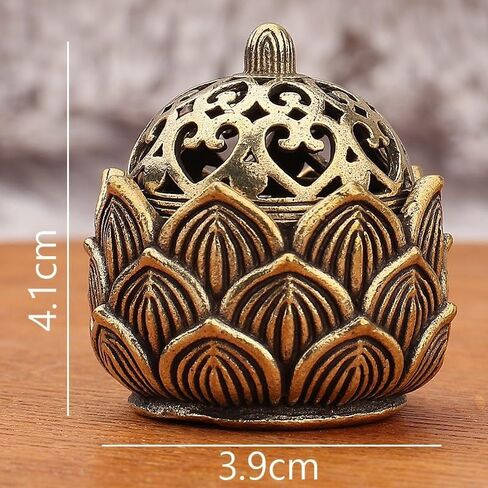 Gold Lotus Incense Burner Vintage Flower Incense Holder Incense Cone Burner for Home Fragrance Decoration in Saudi Arabia