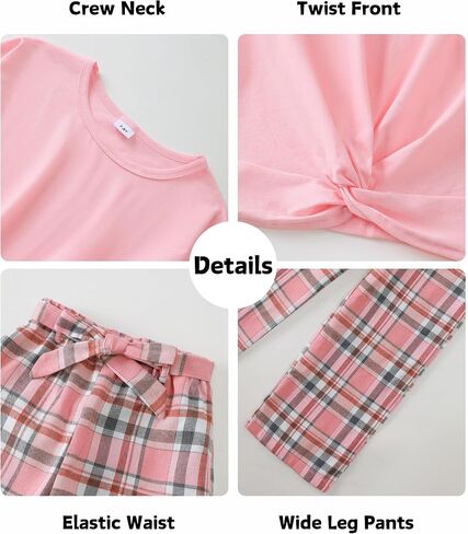 Xuanhao Kids Clothes Girls Fall Winter Girls Sets Twist Pullover Tops Plaid Pants For Girl Size 7-14 in Kuwait