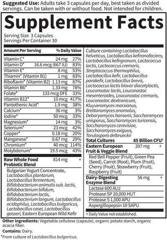 Garden of Life Probiotics الخام للرجال الذين تزيد أعمارهم عن 50 عامًا - البروبيوتيك الحكومي مع الفيتامينات والإنزيمات التي أنشأتها البكتيريا التي تم إنشاؤها بالبروبيوتيك ، والبريبايوتيك ، وخالية من الغلوتين - 90 كبسولة نباتية in Saudi Arabia