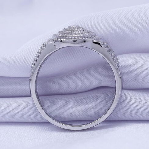 خاتم الخطوبة Moissanite للرجال ، تم إنشاء 0.45 قيراط مختبر من Diamond Circle Cluster Ring في الذهب 14K على هدية المجوهرات الفضية الاسترليني للرجال in Saudi Arabia