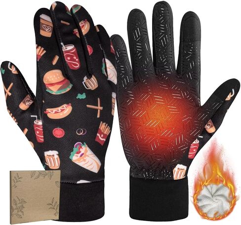 Pixel Panda تشغيل قفازات للرجال للرجال ، قفاز الدراجات الدافئ الشتوي لإجراء رسالة نصية للهواتف الذكية مع هلام السيليكون غير القابل للانزلاق - مقاوم للرياح حرارية ومقاومة للماء للركض وركوب الدراجات والقيادة in Kuwait