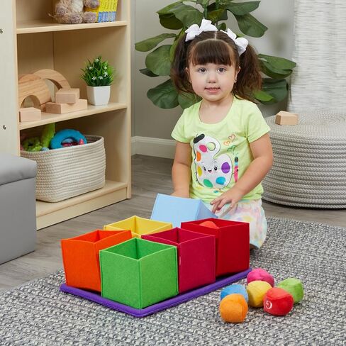 Excellerations Colorful Sorting and Counting Toy for Toddlers, 19 Plush Sorting Pieces and 1 Washable Plush 24 inches H x 36 inches W Floor mat, 18 Months and Up, Preschool Learning Activities in Kuwait