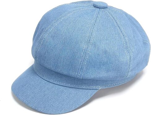Denim Newsboy Hat Adjustable Beret Hat Cabbie Cap Octagonal Cap in Saudi Arabia