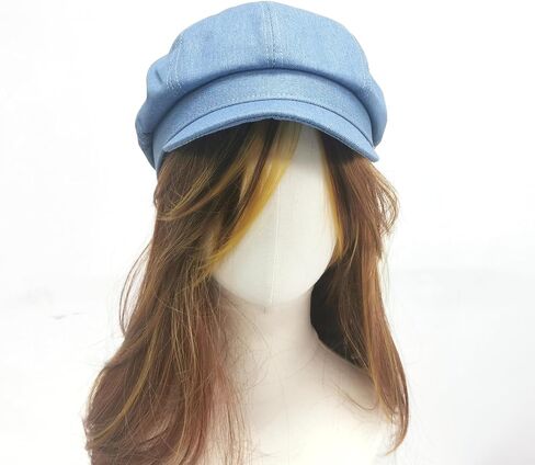Denim Newsboy Hat Adjustable Beret Hat Cabbie Cap Octagonal Cap in Saudi Arabia