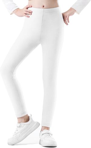 طماق الفتيات مع طماق مريحة ، طماق ناعمة للفتيات ، سراويل فتيات القطن الطول الكاحل مع نعومة كبيرة وتنفس ، طماق لا طماق ، أبيض مشرق ، حجم 12-14 سنة in Kuwait