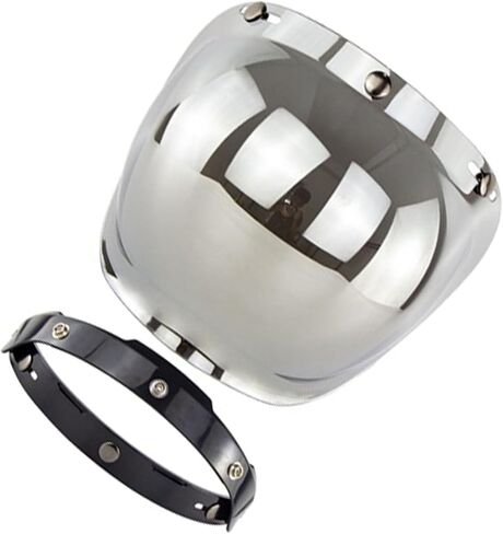 Universal 3 Snap Button Retro Motorrocycle Bubble Visor Wind Shield PC Lens ، خوذة وجه مفتوحة مفتوحة مع شظية مجموعة إطار in Saudi Arabia