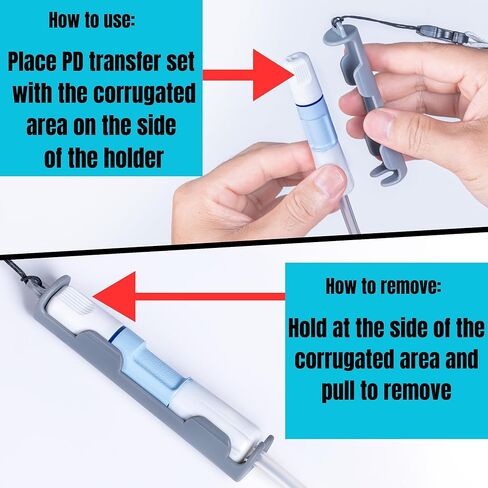 مجموعة نقل غسيل الكلى البريتوني الجديدة الحاصلة على براءة اختراع مجموعة ملحقات حامل القسطرة لباكستر. دعم دش آمن من PD للرجال والنساء مع قطعتين من حبل الرقبة القابل للتعديل مع ميزة الانفصال للسلامة (رمادي) in Kuwait