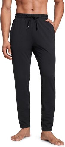 CRZ YOGA Mens Cloud Jersey Lightweight Sweatpants 30" Workout Casual Lounge Open Bottom Pants with Zipper Pockets in Saudi Arabia