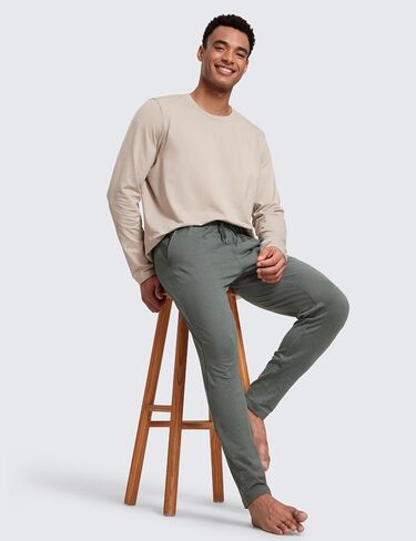 CRZ YOGA Mens Cloud Jersey Lightweight Sweatpants 30" Workout Casual Lounge Open Bottom Pants with Zipper Pockets in Saudi Arabia