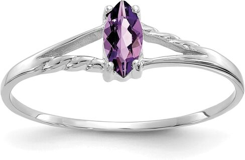 IceCarats 14K Solid White Gold Purple Amethyst Ring Gemstone Band February Birthstone Jewelry in Kuwait