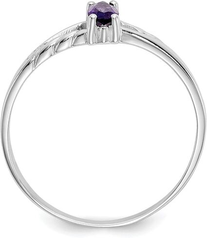 IceCarats 14K Solid White Gold Purple Amethyst Ring Gemstone Band February Birthstone Jewelry in Kuwait