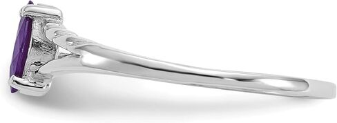 IceCarats 14K Solid White Gold Purple Amethyst Ring Gemstone Band February Birthstone Jewelry in Kuwait