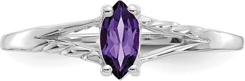 IceCarats 14K Solid White Gold Purple Amethyst Ring Gemstone Band February Birthstone Jewelry in Kuwait