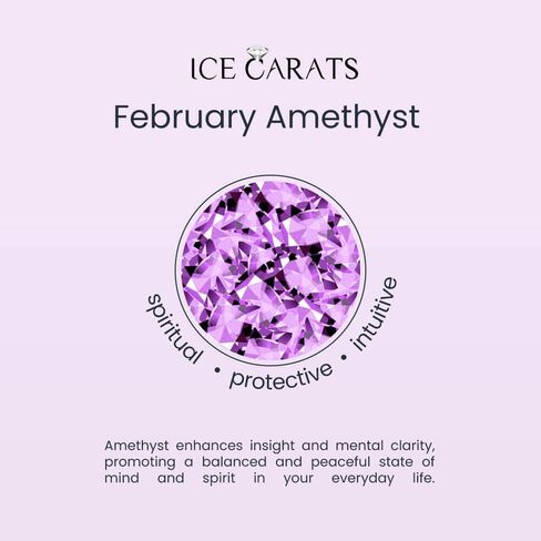 IceCarats 14K Solid White Gold Purple Amethyst Ring Gemstone Band February Birthstone Jewelry in Kuwait