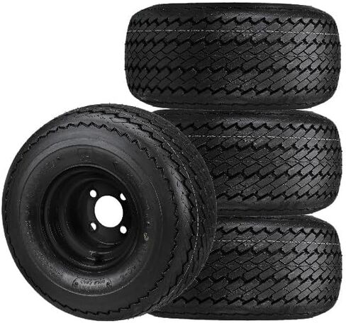 مجموعة CART RM من 4 إطارات عربة الجولف و RIMS ، Gloss Black ، Deli | يناسب 18 × 8.5 × 8 18-850-8 18 × 8.50-8 in Kuwait