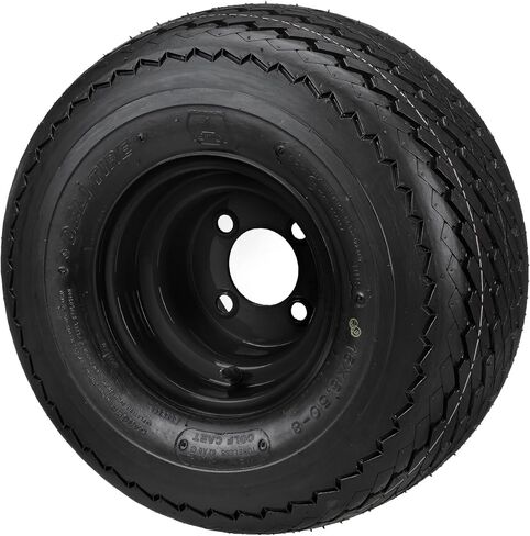 مجموعة CART RM من 4 إطارات عربة الجولف و RIMS ، Gloss Black ، Deli | يناسب 18 × 8.5 × 8 18-850-8 18 × 8.50-8 in Kuwait