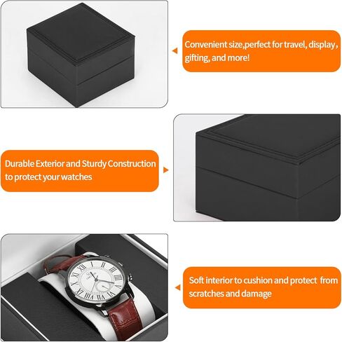 Luxury Single Watch Gift Box for Men Women, Single Watch Bracelet Bangle Jewelry Holder Storage Box Display Case Organizer (Green Style 2) in Kuwait