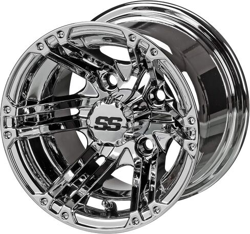 RM Cart 10" Yukon Black/Machined on 205/50-10 Deli Golf Cart Tire Set (Set of 4), Golf Cart Tires and Wheels Combo, Durable and Fits Standard Lug Nuts, Assembled Before Shipping in Saudi Arabia