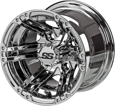 RM Cart 10" Yukon Black/Machined on 205/50-10 Deli Golf Cart Tire Set (Set of 4), Golf Cart Tires and Wheels Combo, Durable and Fits Standard Lug Nuts, Assembled Before Shipping in Saudi Arabia