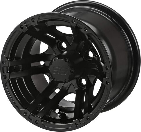 RM Cart 10" Yukon Black/Machined on 205/50-10 Deli Golf Cart Tire Set (Set of 4), Golf Cart Tires and Wheels Combo, Durable and Fits Standard Lug Nuts, Assembled Before Shipping in Saudi Arabia