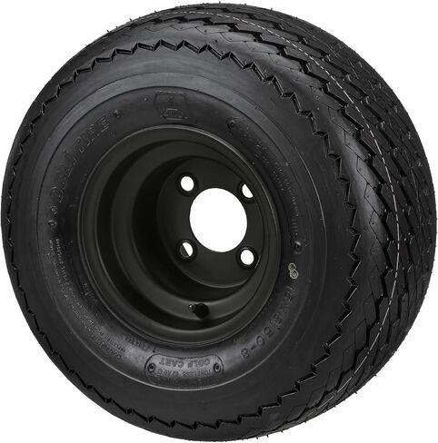 مجموعة CART RM من 4 إطارات عربة الجولف و RIMS ، Gloss Black ، Deli | يناسب 18 × 8.5 × 8 18-850-8 18 × 8.50-8 in Kuwait