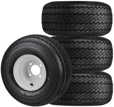 مجموعة CART RM من 4 إطارات عربة الجولف و RIMS ، Gloss Black ، Deli | يناسب 18 × 8.5 × 8 18-850-8 18 × 8.50-8 in Kuwait