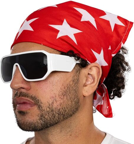 Macho Man Star Printed Costume Bandana and Glasses Set in Saudi Arabia