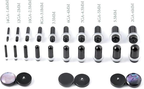 TBOSEN 3 Pairs Assemblable Top and Precise Size Ear Plugs Kit Stainless Steel O-Ring Stretcher Piercings Gauges DIY Set 14G-5/8 Inch in Saudi Arabia