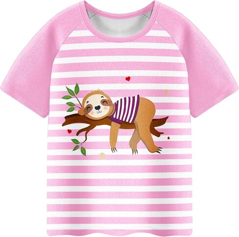 LQSZ Girls Pajamas Set Toddler Summer Outfits Short Sleeves Pjs Sleepwear for Little Kids 3-12 Years in Saudi Arabia