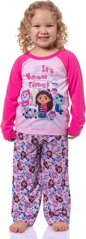 INTIMO Gabby's Dollhouse It's Meow Time Toddler Kid's Raglan 2 Piece Long Sleeve Long PJ Pant Pajama Set for Girls Boys in Saudi Arabia