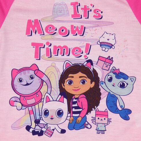 INTIMO Gabby's Dollhouse It's Meow Time Toddler Kid's Raglan 2 Piece Long Sleeve Long PJ Pant Pajama Set for Girls Boys in Saudi Arabia
