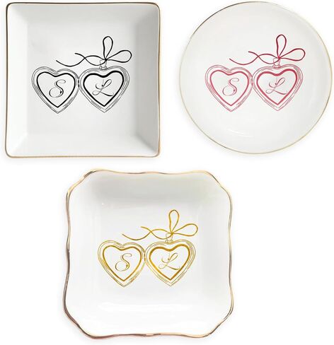Personalized Ceramic Ring Dish – Custom Name Jewelry Tray for Wedding, Engagement, Bridesmaid, Couple Gift – Custom Jewelry Dish for Her Style 5 in Saudi Arabia