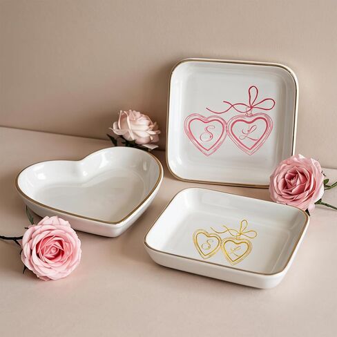 Personalized Ceramic Ring Dish – Custom Name Jewelry Tray for Wedding, Engagement, Bridesmaid, Couple Gift – Custom Jewelry Dish for Her Style 5 in Saudi Arabia